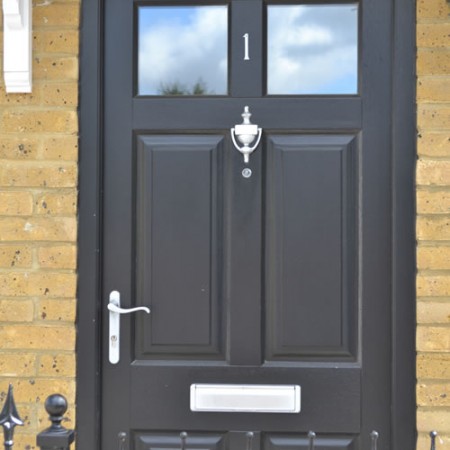 Black timber front door