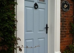 Blue composite door installation