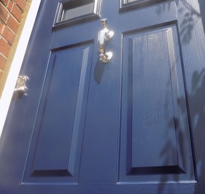 Blue composite front door