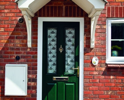 Green timber door