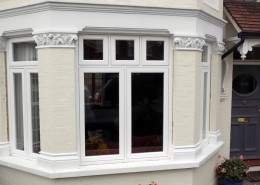 White timber casement windows