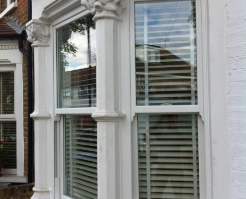 Wooden sash with blinds