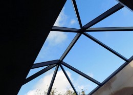 Interior view of grey skylight
