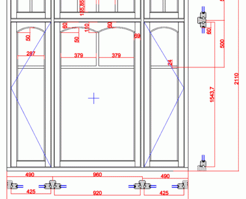 Timber French doors CAD