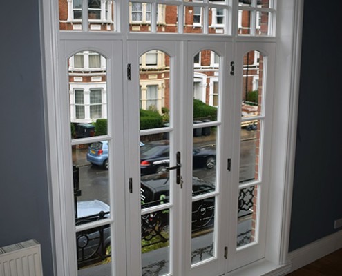 Timber french door installation
