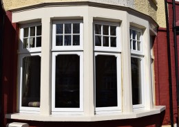 Timber bay window in white