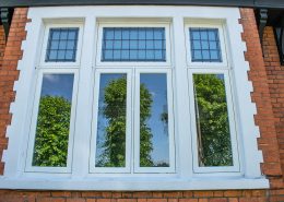 White timber casement window