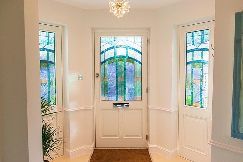 Stained Glass Door Installation In Enfield, Stained Glass Sidelights Uk