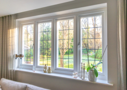 White timber windows interior view