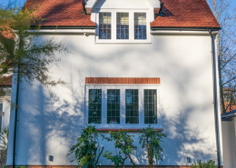 White timber casement timber windows