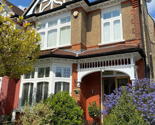 White timber casement windows