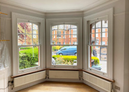 Interior view of timber sash windows