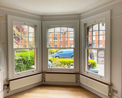 Timber sash windows Interior view of timber sash windows