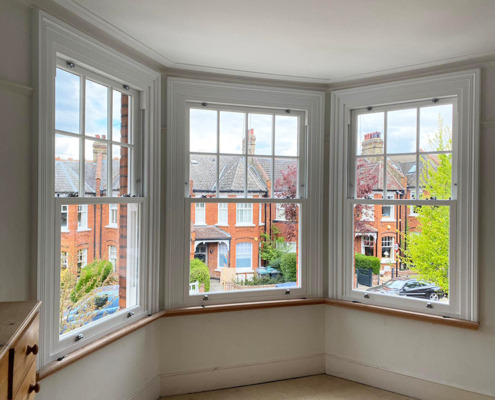 Interior view of uPVC sash windows